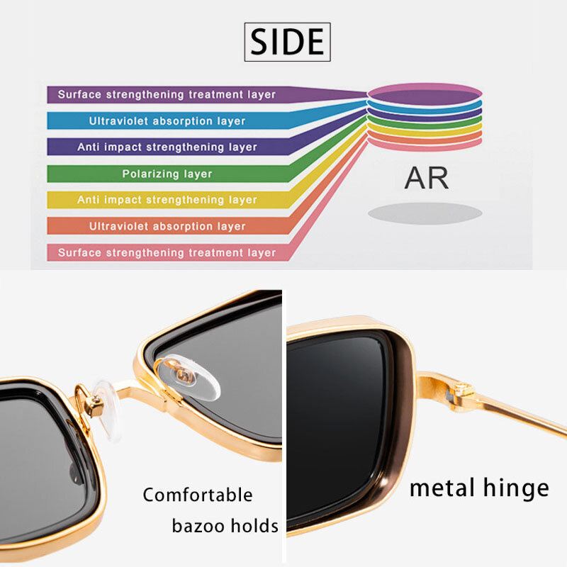 Miesten Retro Thick Edge Metal Frame Trend Aurinkolasit Rantaurheilu Ajaminen Ulkoilu Aurinkolasit