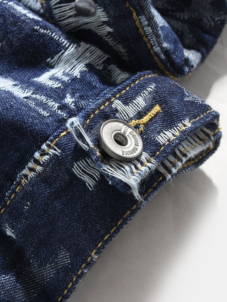 Miesten Allover Scratch Revitty Designer Rento Denim Takki