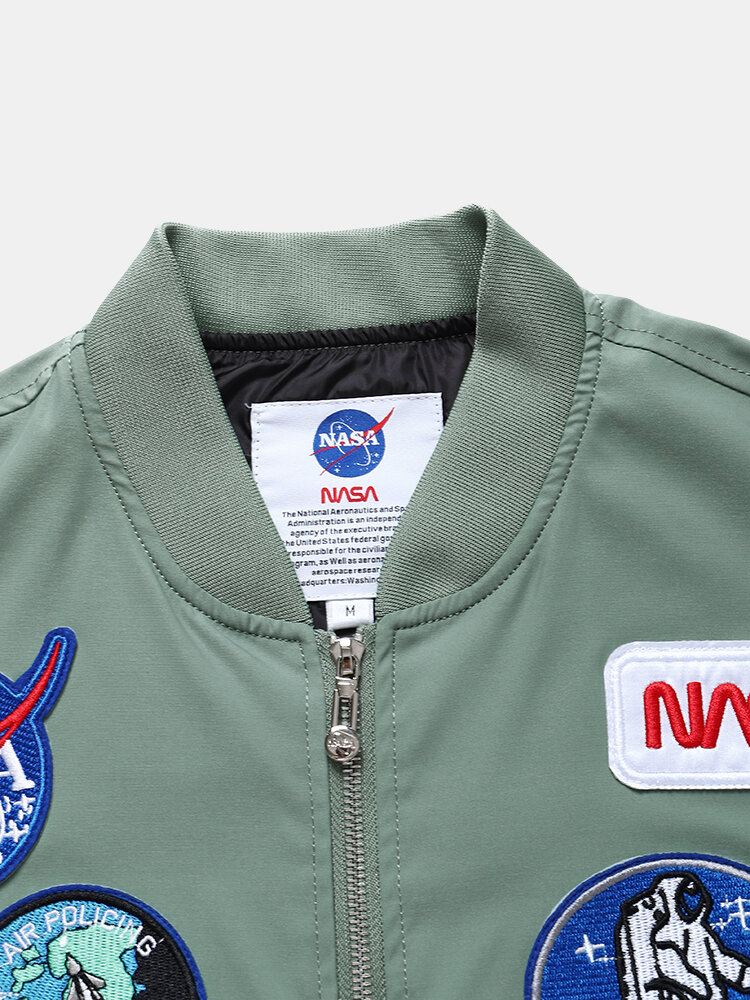 Miesten Astronauttikuvakekuvio Nasa Baseball-kaulus Ulkoilutakit