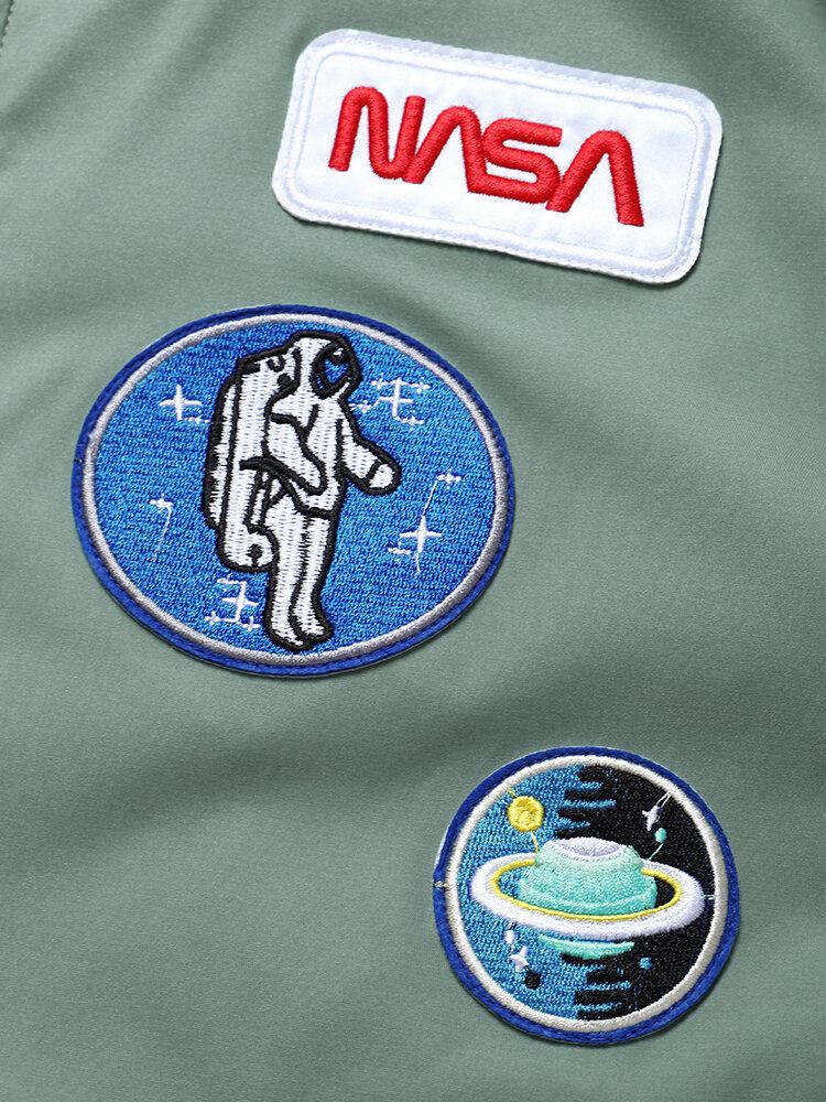 Miesten Astronauttikuvakekuvio Nasa Baseball-kaulus Ulkoilutakit