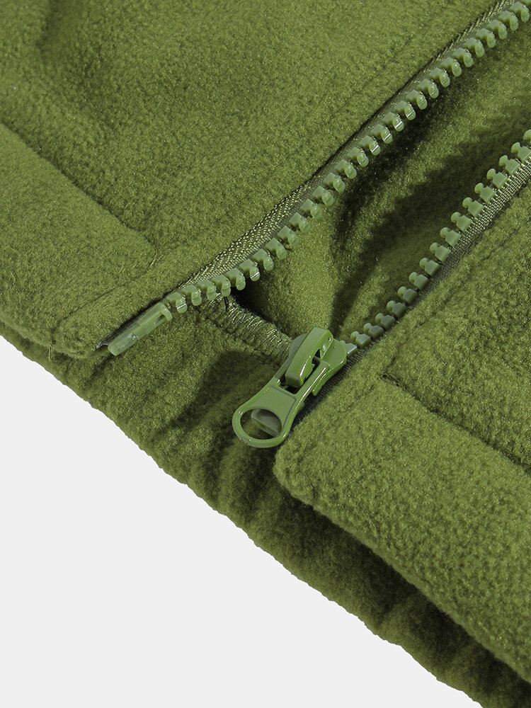 Miesten Yksivärinen Polar Fleece Drop Olkatakki Taskulla