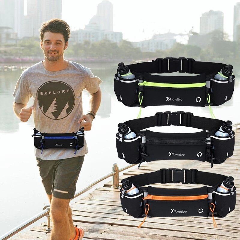 Unisex Sports Fanny Pack Double Pocket Running Sports Vesipullon Vyölaukku Puhelimen Vyölaukku