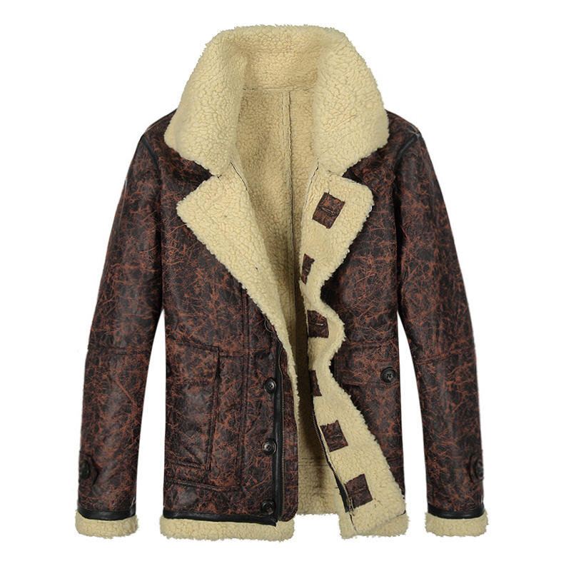 Charmkpr Miesten Pyörätakki Big Pocket Shearling Keinonahkaa