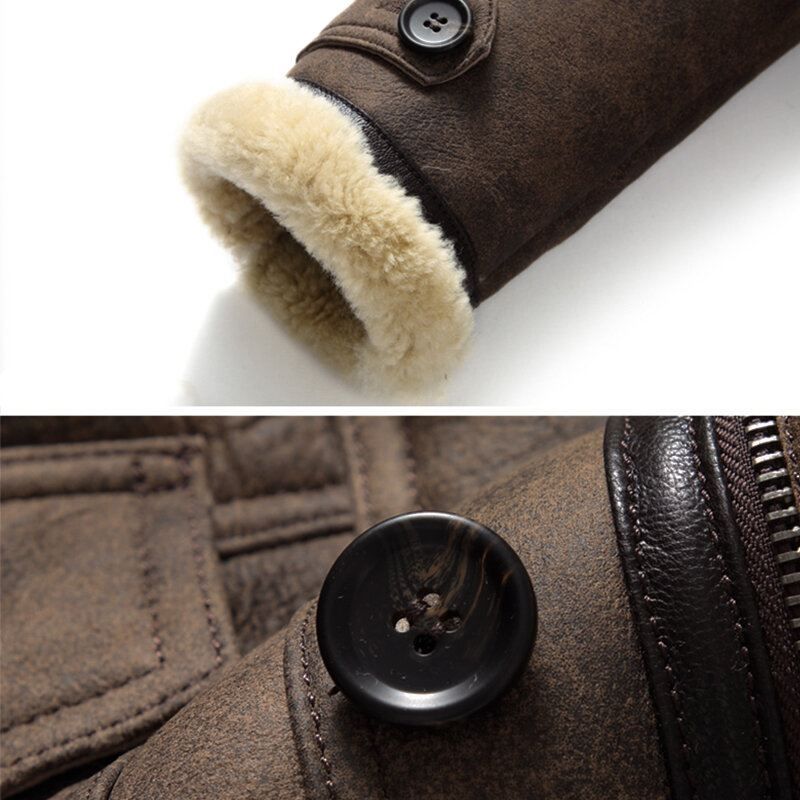 Charmkpr Miesten Pyörätakki Big Pocket Shearling Keinonahkaa