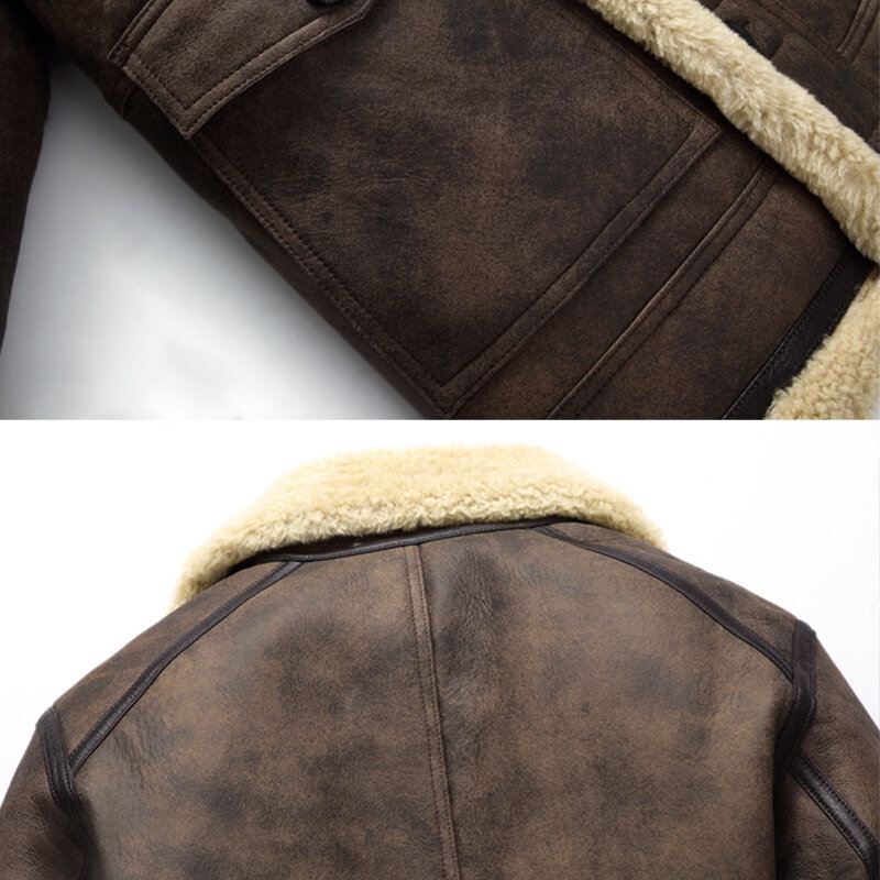 Charmkpr Miesten Pyörätakki Big Pocket Shearling Keinonahkaa