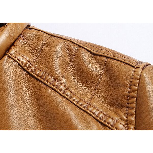 Vintage Thicken Moto Pu Casual-takki