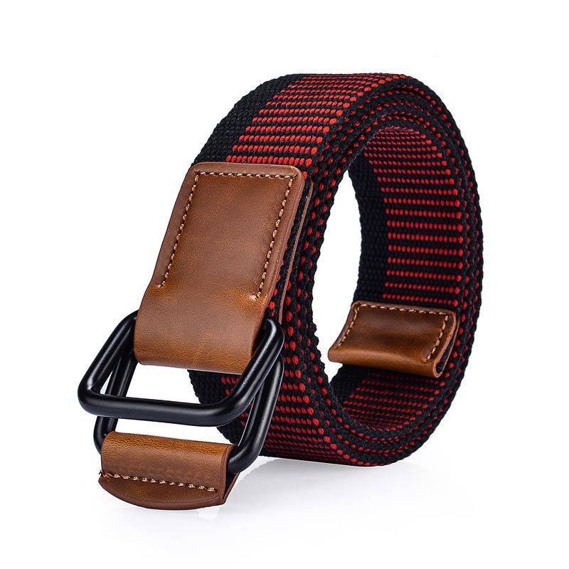 120 cm Weaven Nylon Double Ring Nahkaseoksesta Solkivyö Military Tactical Kestävä Housunauha