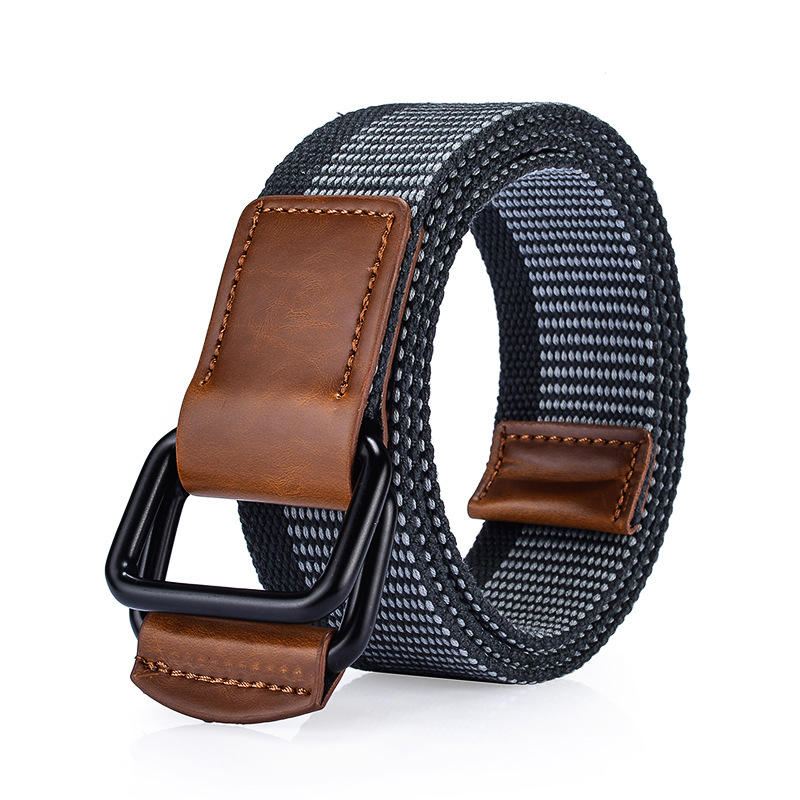 120 cm Weaven Nylon Double Ring Nahkaseoksesta Solkivyö Military Tactical Kestävä Housunauha