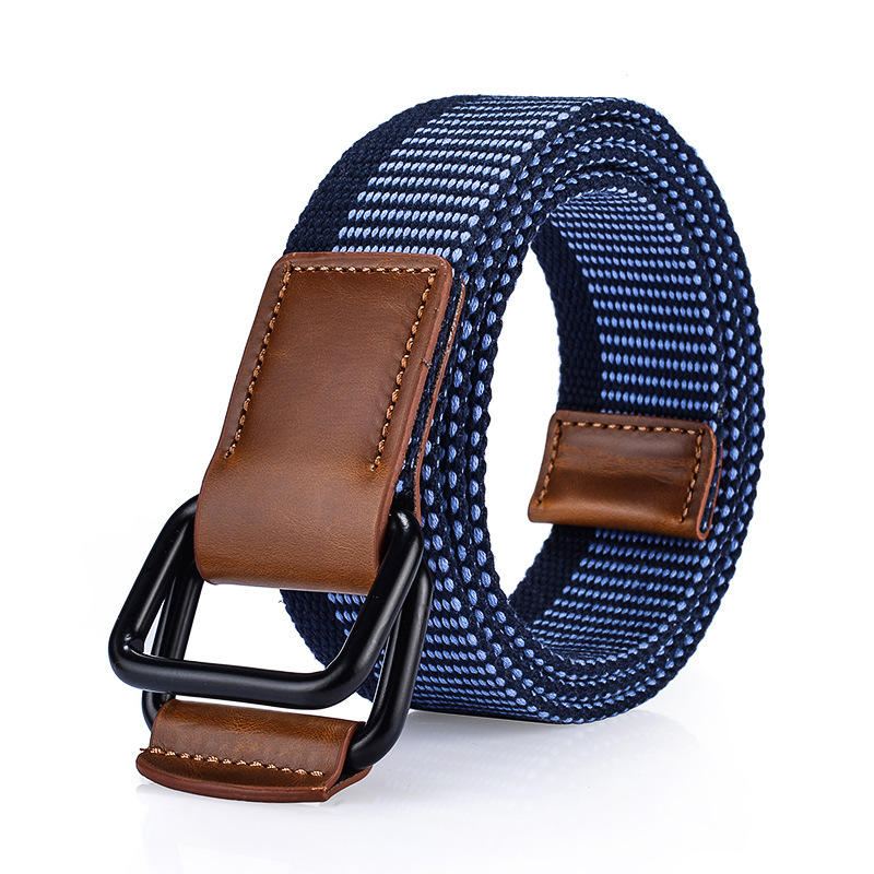 120 cm Weaven Nylon Double Ring Nahkaseoksesta Solkivyö Military Tactical Kestävä Housunauha