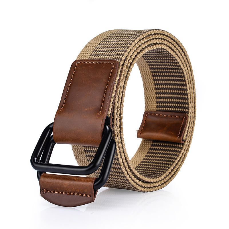 120 cm Weaven Nylon Double Ring Nahkaseoksesta Solkivyö Military Tactical Kestävä Housunauha