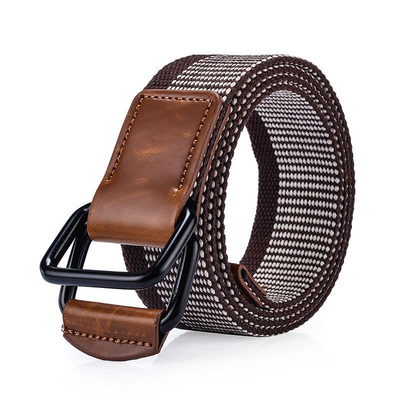 120 cm Weaven Nylon Double Ring Nahkaseoksesta Solkivyö Military Tactical Kestävä Housunauha