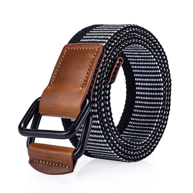 120 cm Weaven Nylon Double Ring Nahkaseoksesta Solkivyö Military Tactical Kestävä Housunauha