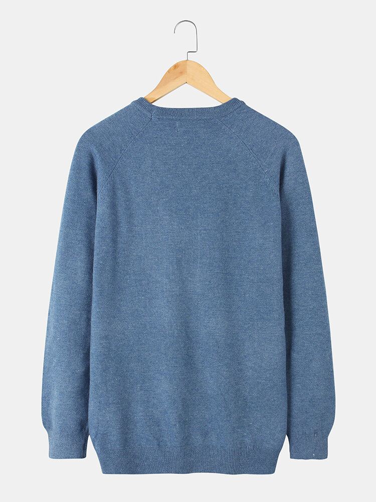 Miesten Chinoiserie Crane Brodeerattu Raglan Sleeve Lämpimät Neulepuserot