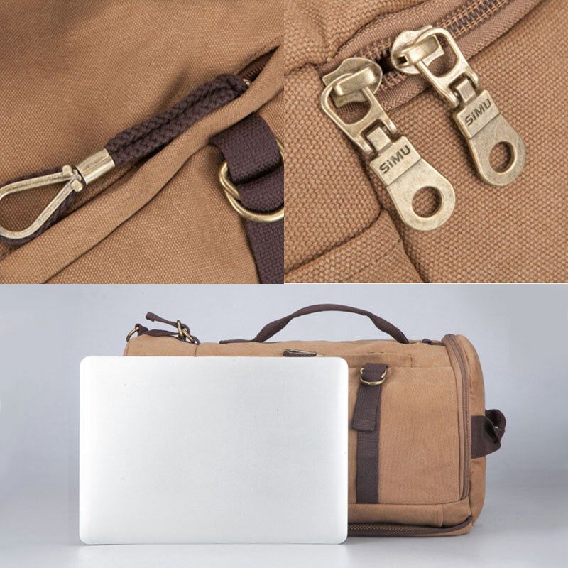 Miesten Canvas Matkareppu Monitoiminen Usb-latauskäsilaukku Olkalaukku Cross Body Bag