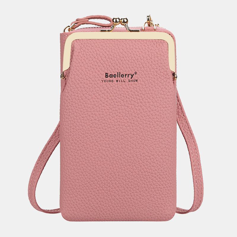 Baellerry Naisten Litsikuvioinen 6 Korttipaikkaa 6.5 Tuuman Puhelinlaukku Crossbody Bag