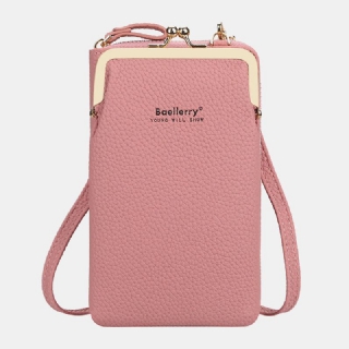 Baellerry Naisten Litsikuvioinen 6 Korttipaikkaa 6.5 Tuuman Puhelinlaukku Crossbody Bag