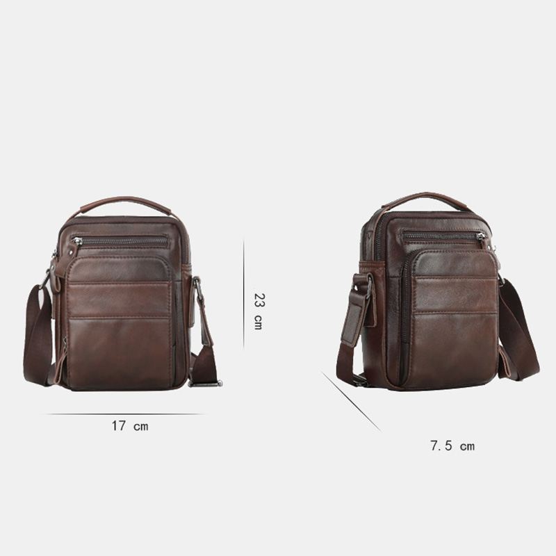 Ekphero Miesten Geniune Nahka Vintage Pehmustettu Kantokahva Viistot Laukku Olkahihna Crossbody Laukku