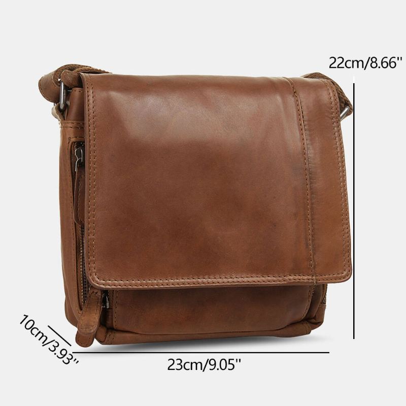 Ekphero Miesten Vedenpitävä Monikerroksinen Vetoketjullinen Crossbody Laukku Keinonahka Pehmeä Messenger Bag Varkaudenesto Sling Bag