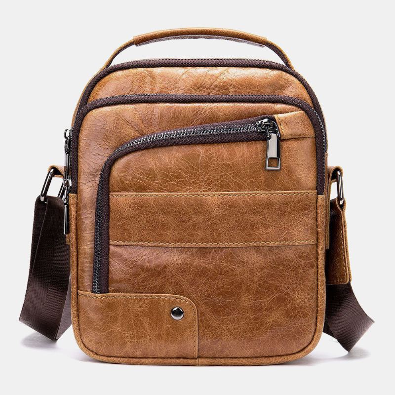 Miesten Aito Nahka Monitaskuiset Kuulokeaukko Vintage Vedenpitävät Crossbody Laukut Olkalaukut