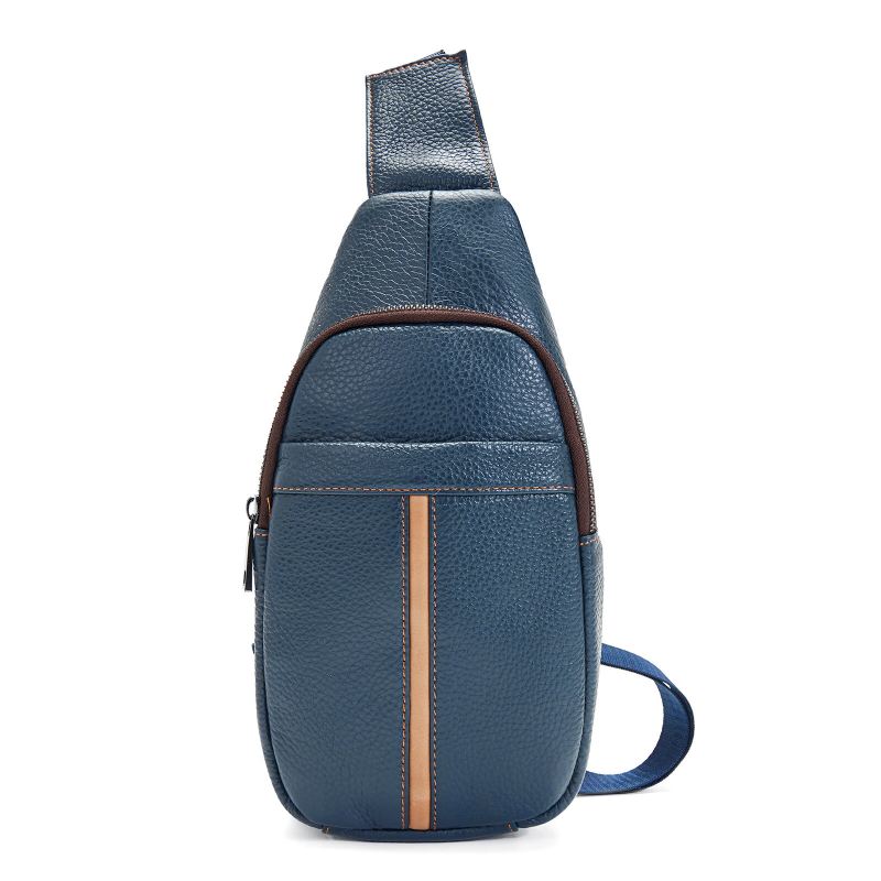 Miesten Aito Nahkainen Vintage Kestävä Päivittäinen Crossbody-laukku Säädettävällä Hihnalla Oleva Laukku