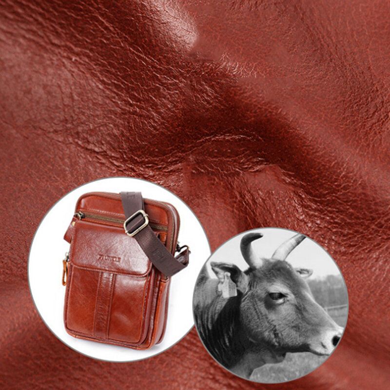 Miesten Aitoa Nahkaa Oleva Retro-monitoiminen Rintalaukku Olkalaukku Cross Body Bag