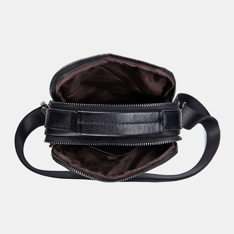 Miesten Aitoa Nahkaa Oleva Retro-yritys Pieni Lehmännahkainen Olkalaukku Crossbody-laukku