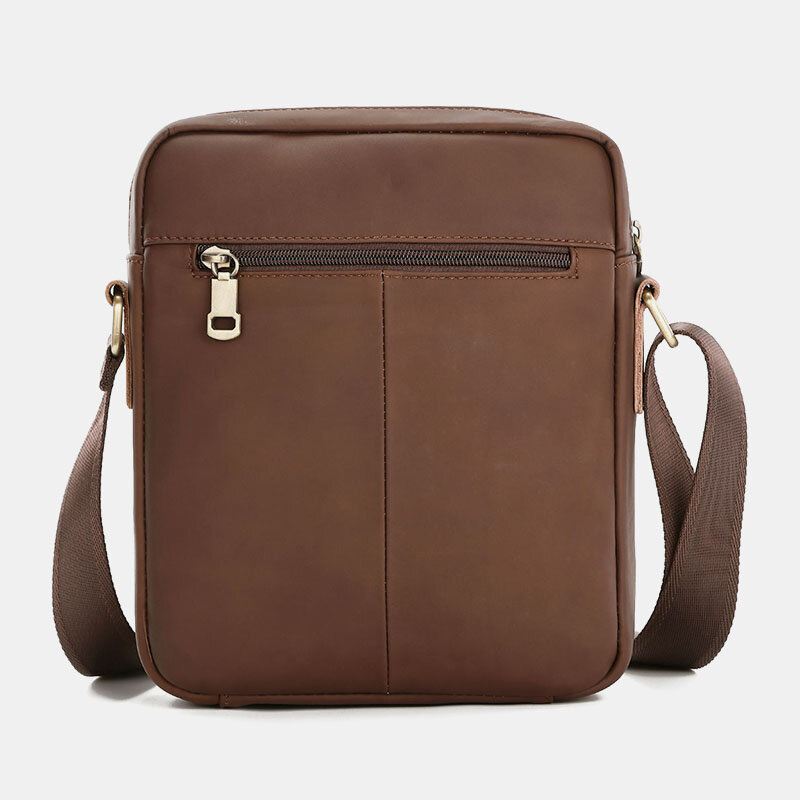 Miesten Aitoa Nahkaa Suuri Kapasiteetti Vintage Casual 6.5 Tuuman Puhelinlaukku Crossbody Bag Olkalaukku Messenger Salkku