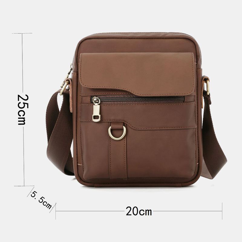 Miesten Aitoa Nahkaa Suuri Kapasiteetti Vintage Casual 6.5 Tuuman Puhelinlaukku Crossbody Bag Olkalaukku Messenger Salkku