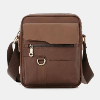 Miesten Aitoa Nahkaa Suuri Kapasiteetti Vintage Casual 6.5 Tuuman Puhelinlaukku Crossbody Bag Olkalaukku Messenger Salkku