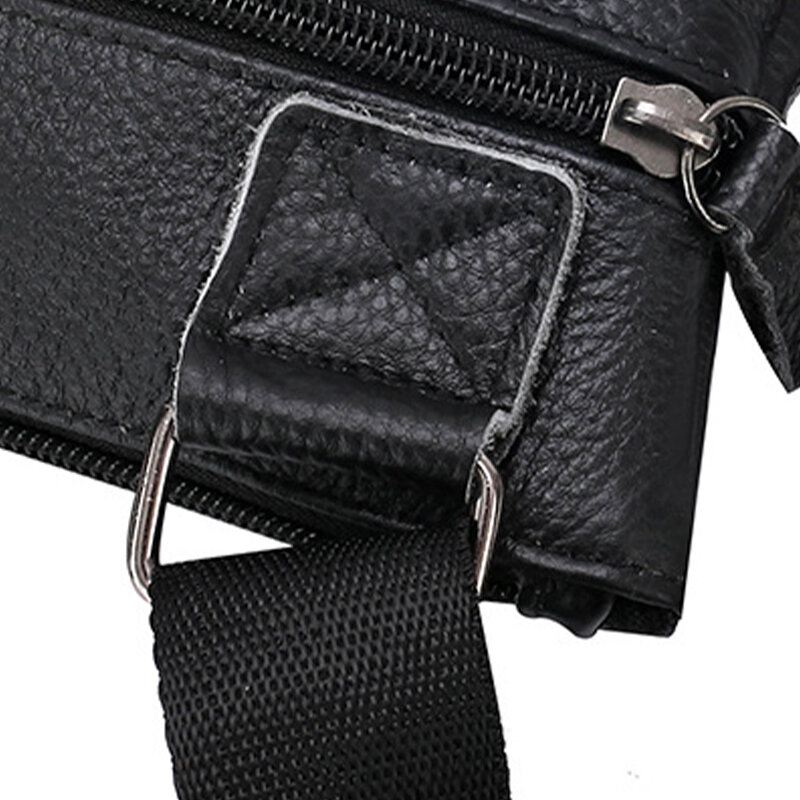 Miesten Aitoa Nahkaa Suuri Tilavuus Vedenpitävä Kulutusta Kestävä Crossbody Laukku