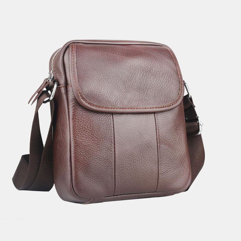 Miesten Aitoa Nahkaa Vedenpitävä Monitoiminen Varkaudenesto Casual Crossbody Laukku Olkalaukku