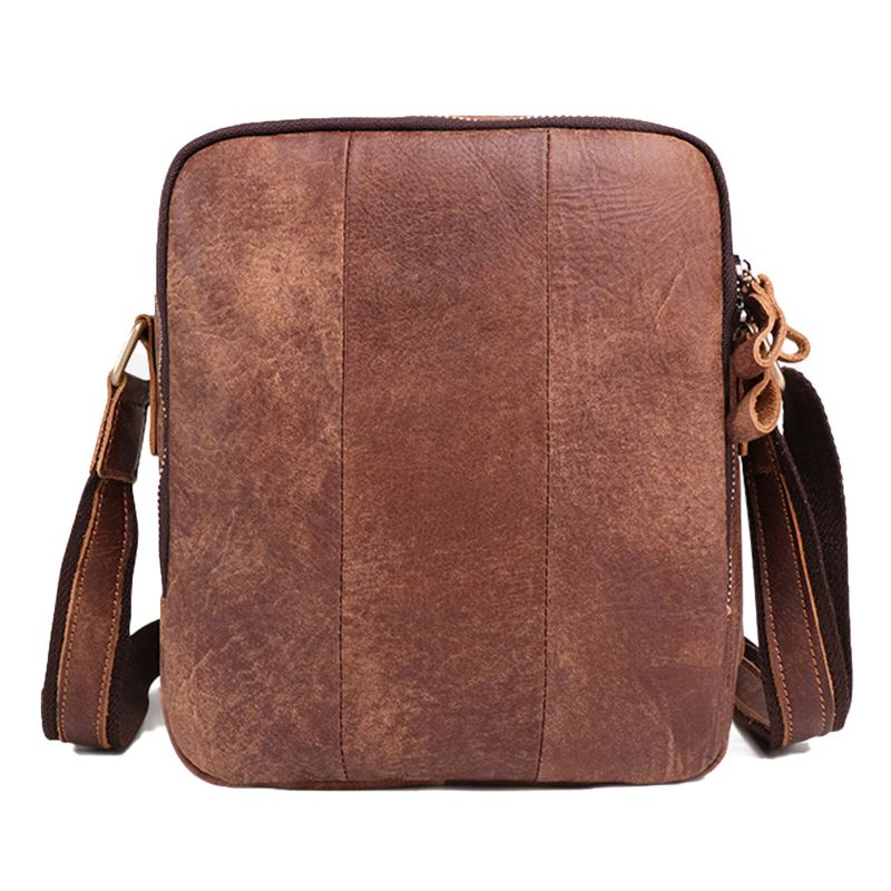 Miesten Aitoa Nahkaa Vintage Suuri Kapasiteetti Kestävä Crossbody Laukku Sisäosasto Casual Business Laukku