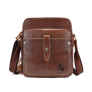 Miesten Aitoa Nahkaa Vintage Suuri Kapasiteetti Kestävä Crossbody Laukku Sisäosasto Casual Business Laukku