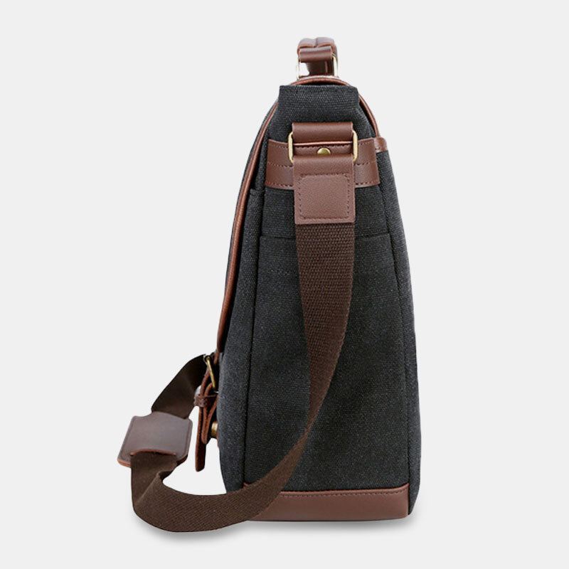 Miesten Canvas Monitaskuinen Kulumisenkestävä Vintage Business Messenger Bag Kannettavan Tietokoneen Laukku Crossbody Bag Käsilaukku