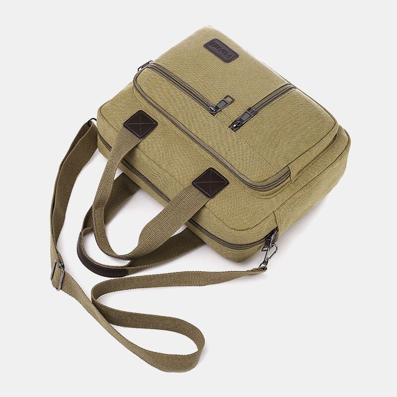 Miesten Canvas Monitaskuinen Suuri Kapasiteetti Varkaudenesto Crossbody Laukku