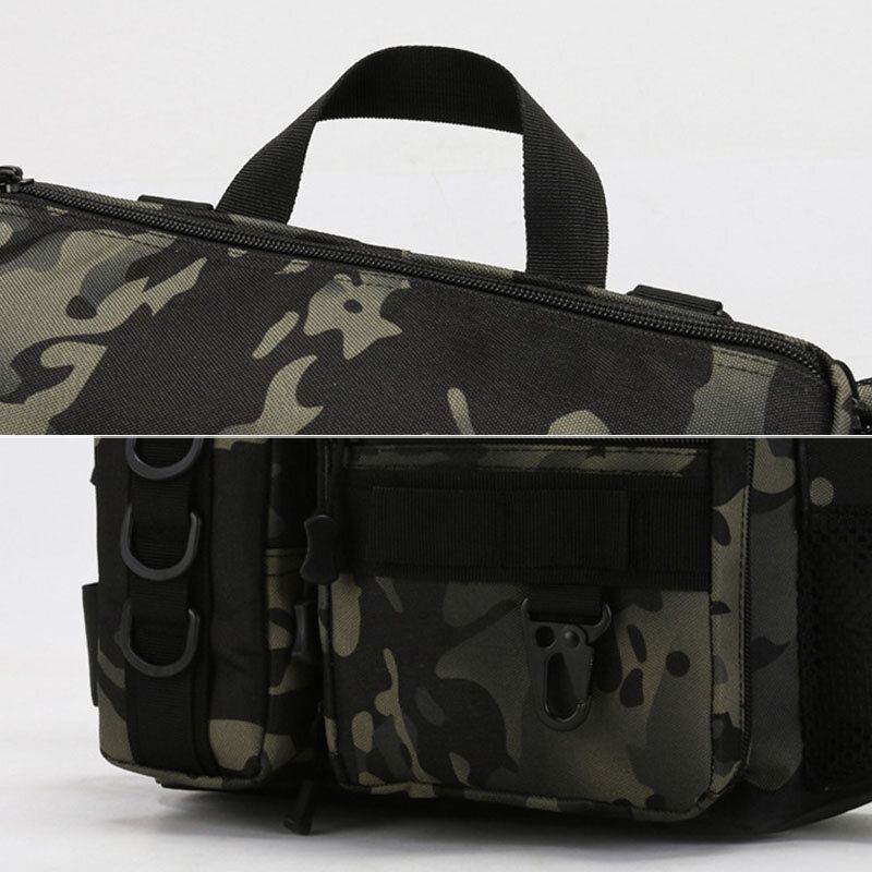 Miesten Kalalaukku Monitaskuinen Ulkokäyttöinen Taktinen Laukku Crossbody Laukku Vyötärölaukku Oxford Camo Pattern