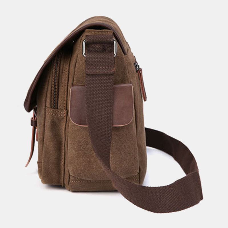 Miesten Kangas Suuri Kapasiteetti Vedenkestävä Vintage Kannettavan Tietokoneen Messenger Laukku Olkalaukku Crossbody Bag