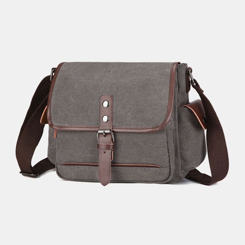 Miesten Kangas Suuri Kapasiteetti Vedenkestävä Vintage Kannettavan Tietokoneen Messenger Laukku Olkalaukku Crossbody Bag