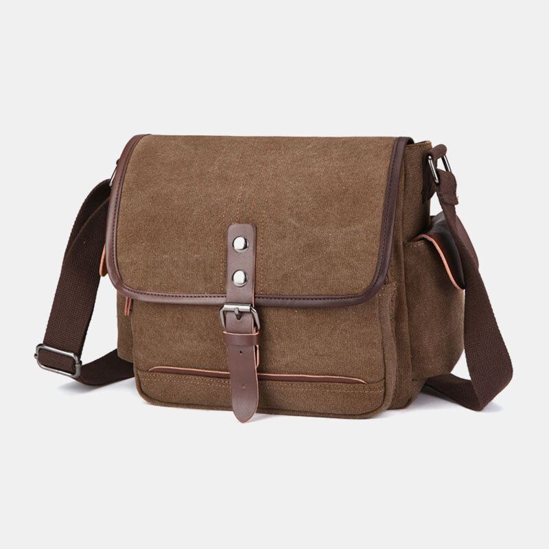 Miesten Kangas Suuri Kapasiteetti Vedenkestävä Vintage Kannettavan Tietokoneen Messenger Laukku Olkalaukku Crossbody Bag