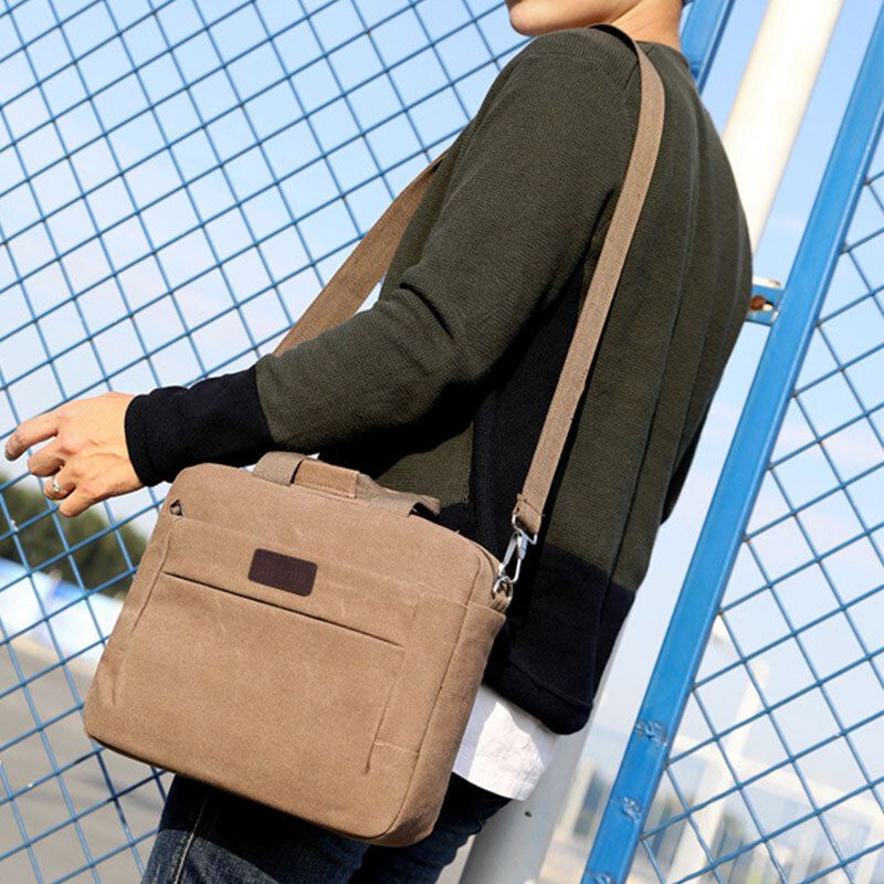 Miesten Kangasolkalaukku Crossbody Bag Käsilaukku Business Bag