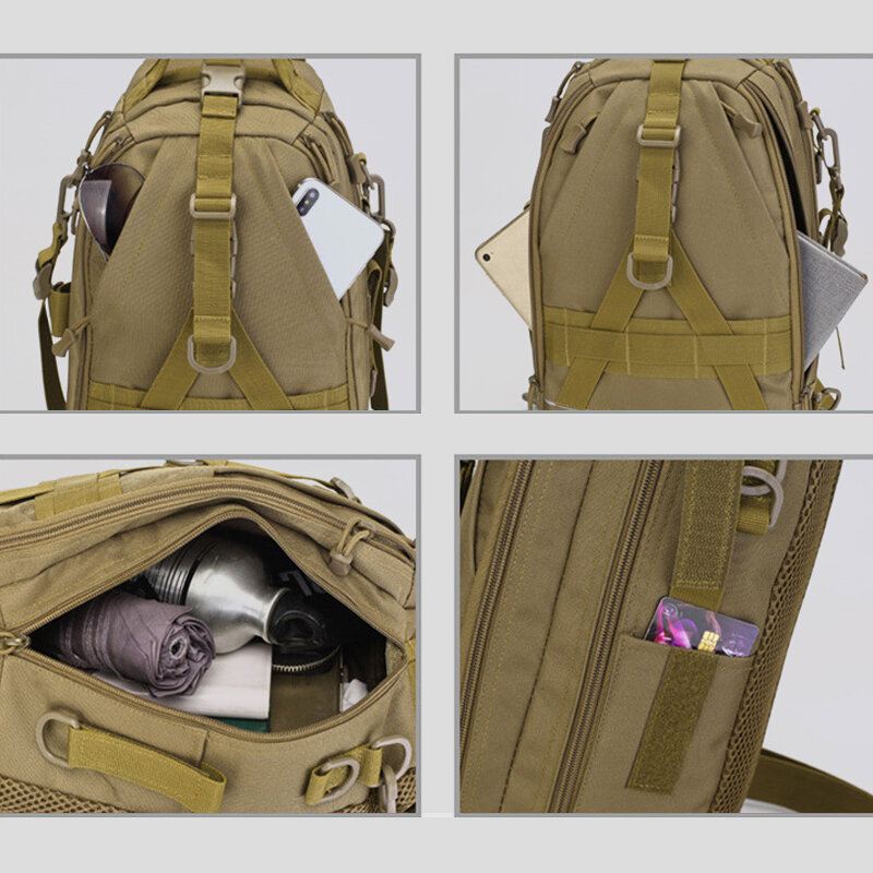 Miesten Oxford Camo Monitoiminen Vedenpitävä Outdoor Urheilu Ratsastus Taktinen Olkalaukku Crossbody Bag Rintalaukku