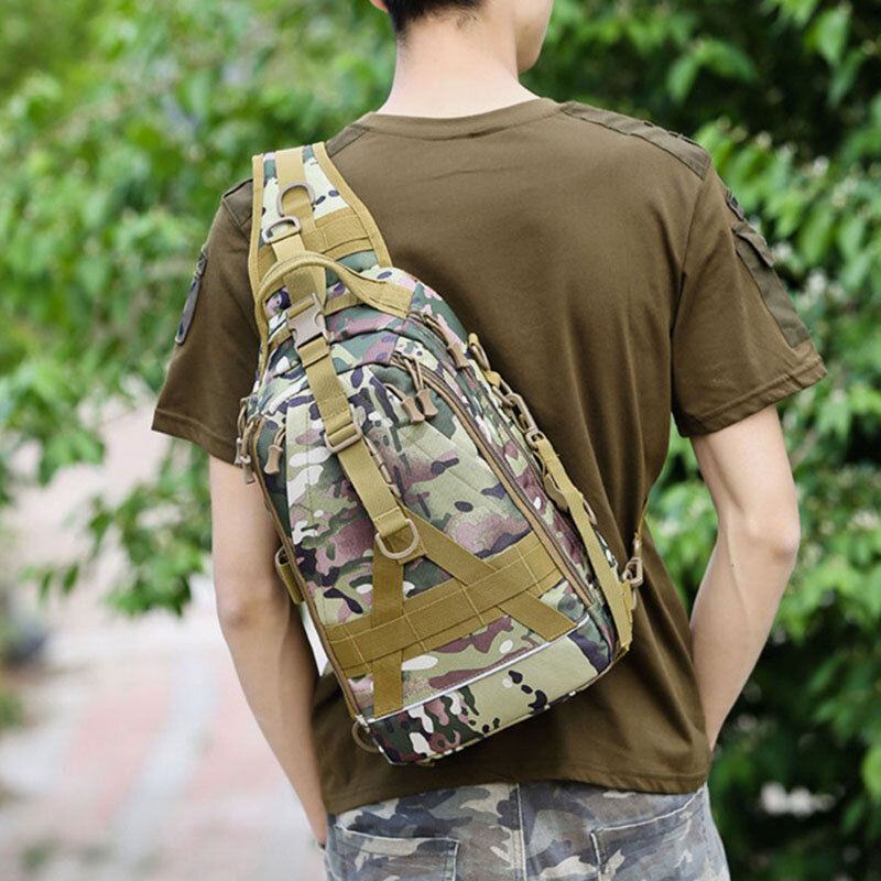 Miesten Oxford Camo Monitoiminen Vedenpitävä Outdoor Urheilu Ratsastus Taktinen Olkalaukku Crossbody Bag Rintalaukku