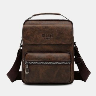 Miesten Pu Nahka Monitaskuinen Varkaudenesto Messenger Bag Crossbody Laukut Olkalaukku Käsilaukku Salkku