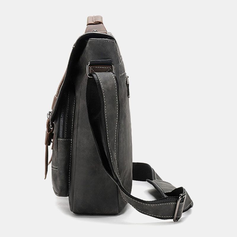 Miesten Pu Nahka Monitaskut Vintage Casual Vedenpitävä Hengittävä Crossbody Laukut Olkalaukut