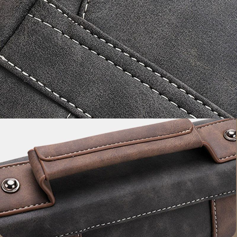 Miesten Pu Nahka Monitaskut Vintage Casual Vedenpitävä Hengittävä Crossbody Laukut Olkalaukut