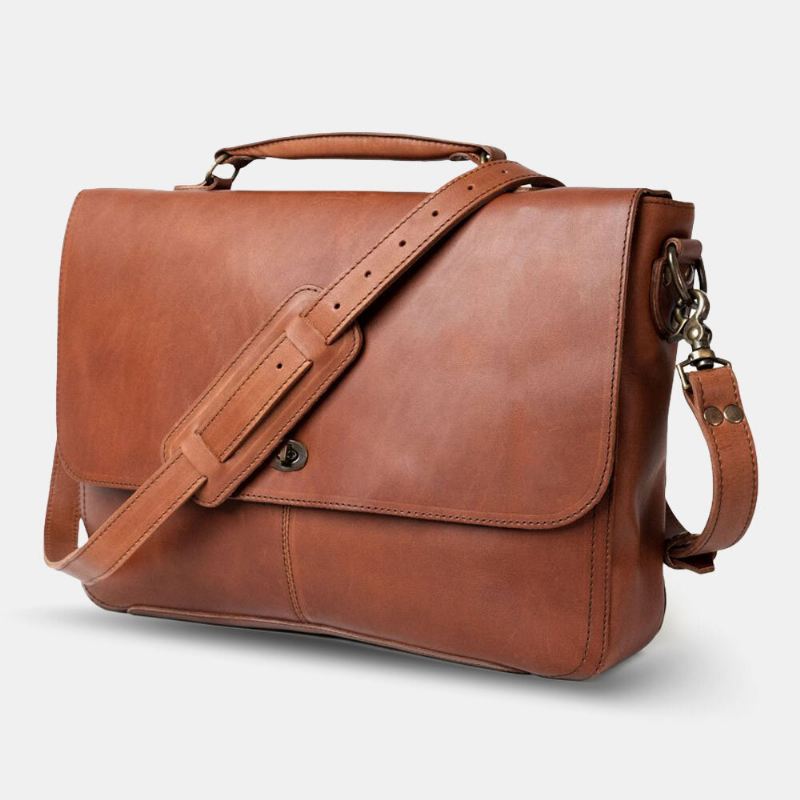 Miesten Pu Nahka Monitoimi Vintage 15.6 Tuuman Kannettava Varkaudenesto Salkku Messenger Bag Crossbody Bag