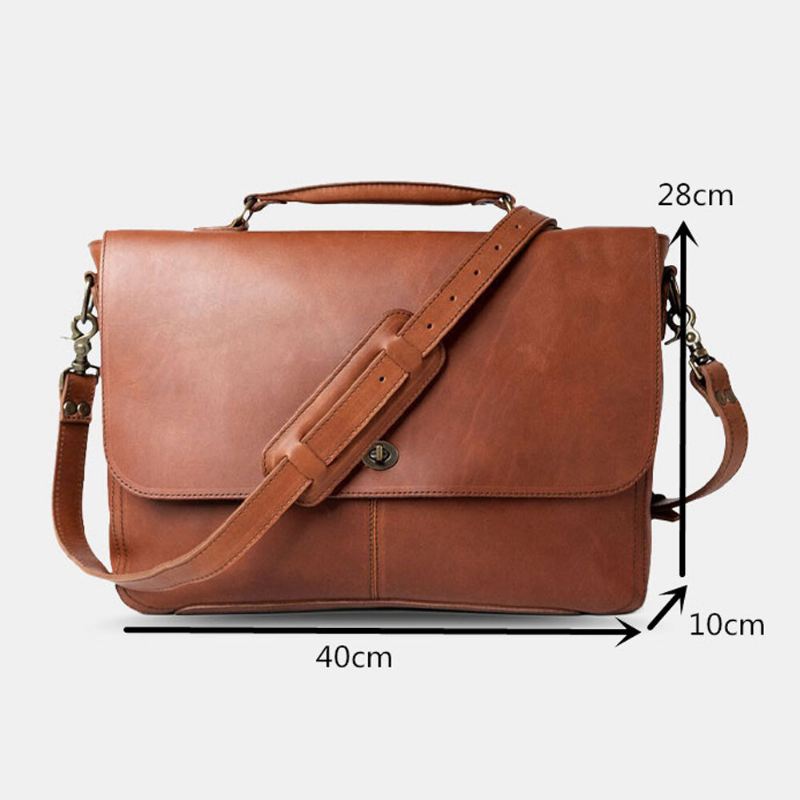 Miesten Pu Nahka Monitoimi Vintage 15.6 Tuuman Kannettava Varkaudenesto Salkku Messenger Bag Crossbody Bag