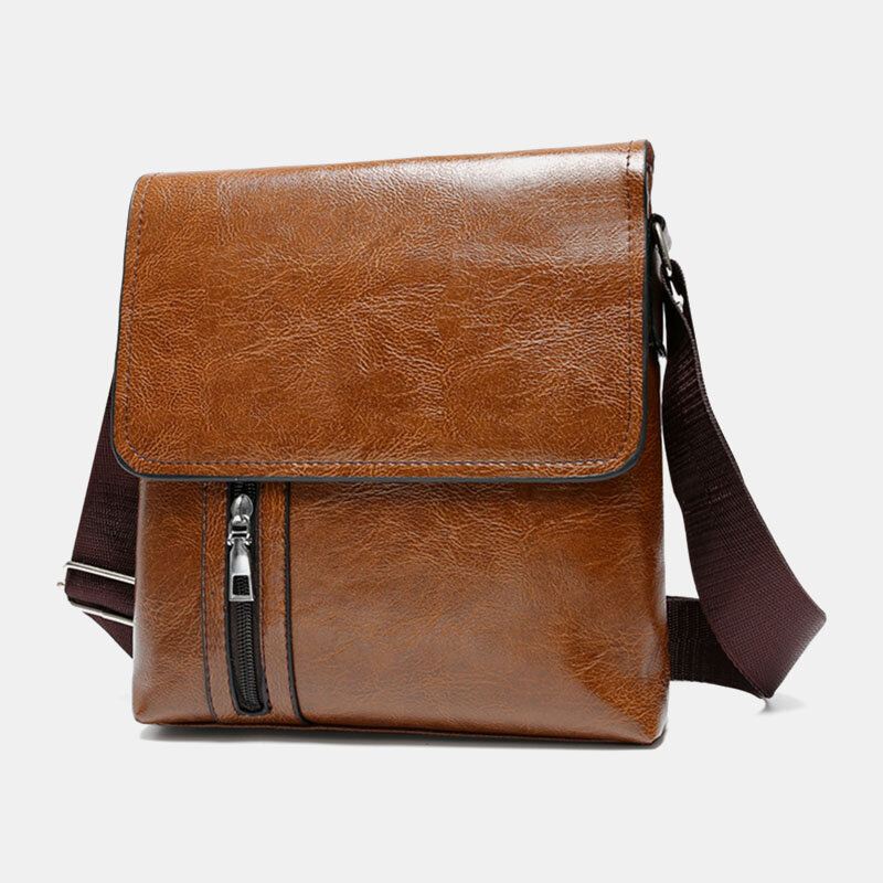 Miesten Pu Nahka Varkaudenesto Olkapää Suuri Kapasiteetti Retro 6.3 Tuuman Puhelinlaukku Crossbody Laukut