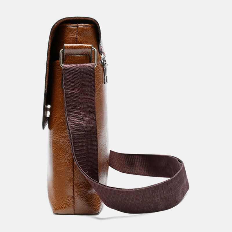 Miesten Pu Nahka Varkaudenesto Olkapää Suuri Kapasiteetti Retro 6.3 Tuuman Puhelinlaukku Crossbody Laukut