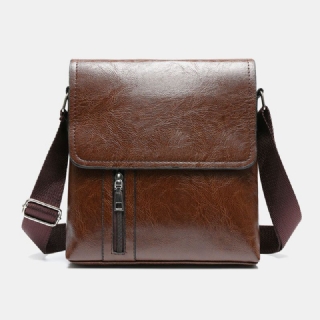 Miesten Pu Nahka Varkaudenesto Olkapää Suuri Kapasiteetti Retro 6.3 Tuuman Puhelinlaukku Crossbody Laukut